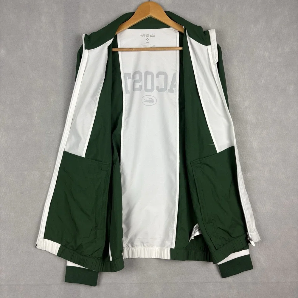 Lacoste x Daniil Medvedev Track Jacket Men’s Large Green White Colorblock Tennis